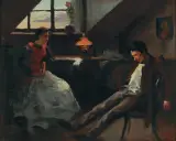 Stanisław Lentz, NIEPOROZUMIENIE, ok. 1888, olej, deska