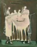 Alfred Aberdam, KOMPOZYCJA, 1954, olej, płótno