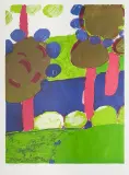 Tadeusz Dominiku, Drzewa, 1991, litografia barwna, papier