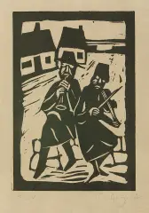 Jerzy Duda-Gracz, GRAJKOWIE, z cyklu JUDAICA, 1964, linoryt, papier