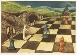 Andrzej Tadeusz Kotkowski, UPADEK IMPERIUM, 2004, akwaforta, akwatinta barwna, papier
