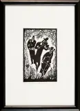 Jerzy Duda-Gracz, GRAJKOWIE 3, z cyklu JUDAICA, 1964, linoryt, papier