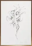 Bożena Wahl, NAWIEDZONA..., 1975, litografia, papier ciemnokremowy