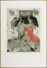 Rafał Strent, FAŁSZYWY BÓG, 1984, akwaforta, odprysk barwny, papier kremowy