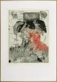 Rafał Strent, FAŁSZYWY BÓG, 1984, akwaforta, odprysk barwny, papier kremowy