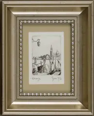 WENECJA by Tadeusz Michał Siara, 1990, akwaforta sepiowa, papier, sold Jul 2007