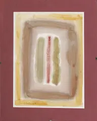 Roman Artymowski, Kompozycja, 1961, akwarela, bibułka żeberkowa nakl. na karton