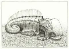 Jacek Yerka, Golarka poboczy z cyklu Maszyny budowlane, 2007, ołówek, papier