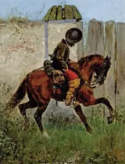 Stanisław Fabijański, JEŹDZIEC, 1889, olej, deska
