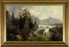 Joseph Thoma, WODOSPAD W TYROLU, olej, płótno