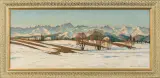 Mieczysław Filipkiewicz, PANORAMA TATR, ok. 1930, olej, tektura
