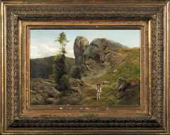 Henryk Grabiński, PEJZAŻ Z OKOLIC OJCOWA, 1880, olej, płótno
