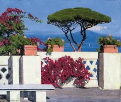 Edward Okuń, WIDOK NA ZATOKĘ NEAPOLITAŃSKĄ, 1937, olej, płótno