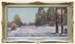 ZIMOWA DROGA by Wiktor Korecki, po 1945, olej, płótno, sold Jun 2007