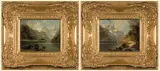 PARA KRAJOBRAZÓW ALPEJSKICH by Alfred Karl Julius von Schönberger, olej, deska, sold Jun 2007