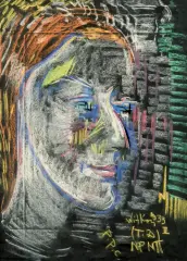 Stanisław Ignacy Witkiewicz, PORTRET JANINY TUROWSKIEJ-LESZCZYŃSKIEJ, II 1933, pastel, papier