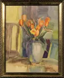 Irena Weissowa Aneri, TULIPANY, 1953, akwarela, papier