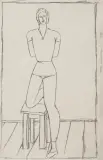 POSTAĆ by Jerzy Nowosielski, 1955, ołówek, papier kremowy, sold Jun 2007