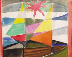 ŻAGLÓWKA by Jonasz Stern, ok. 1952, akwarela, papier, sold Jun 2007