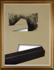 Jan Berdyszak, Projekt wyobrażeń XA, 1991, litografia, wycięcia, papier beżowy