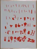 Przedmioty by Jan Tarasin, 1990, serigrafia jednobarwna, papier jasnoniebieski, sold May 2007