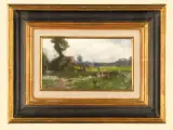 ZAGRODA by Roman Kochanowski, olej, deska, sold May 2007