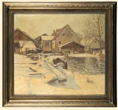 Fritz Osswald, ZIMA, olej, płótno