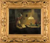 Alois Telarik, NAD KSIĄŻKĄ, ok. 1930, olej, płótno