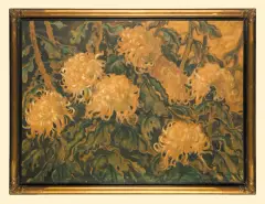 Stanisław Ejsmond, CHRYZANTEMY, przed/lub 1935, akwarela, pastel, papier