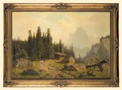 Wilhelm Theodor Nocken, W WYSOKICH GÓRACH, olej, płótno