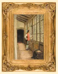 Fritz Bergen, ZAMYŚLONY, 1929, olej, tektura
