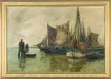 Eduard Schloemann, KUTRY RYBACKIE W PORCIE, 1923, olej, płótno