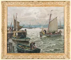 Hans Hartig, W PORCIE, olej, płótno