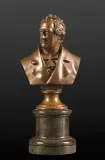 Oskar Gladenbeck, POPIERSIE GOETHEGO, ok. 1880-1890, patinated bronze, stone base