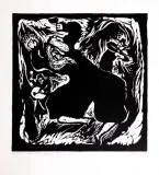 Rebe Elinejlech, z cyklu Judaica by Jerzy Duda-Gracz, 1964, linoryt, papier, sold Apr 2007