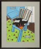 Mariusz Kruk, Wnętrze, ok. 1987, pastel, papier