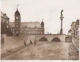 Andrzej Tadeusz Kotkowski, Warszawa - Plac Zamkowy, 1999, akwaforta, akwatinta sepiowa, papier
