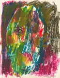 Jerzy Panek, Autoportret, 1998, tłusty pastel, papier