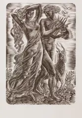 Krystyna Wróblewska, Idylla, 1948, drzeworyt, papier kremowy