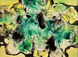 W NADMIARZE ZIELENI by Alfred Lenica, ok. 1965, olej, płótno, sold Apr 2007