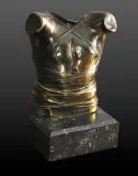 PANCERZ by Igor Mitoraj, 1978, brąz, podstawa kamienna, sold Apr 2007