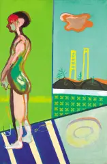 Marek Sapetto, NA PLENERZE, 1973, akryl, płótno