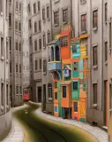 MOJA MOKOTOWSKA by Jacek Yerka, 2007, pastel, papier, sold Apr 2007