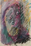Jerzy Panek, Autoportret, 1990, pastel olejny, papier