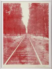 Droga by Jan Tarasin, 1990, serigrafia jednobarwna (czerwona), papier kremowy, sold Mar 2007