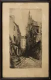 Jan Rubczak, Kościół Saint-Severin w Paryżu, pocz. XX w., akwaforta, papier