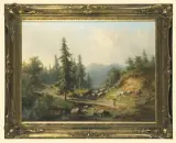 Guido Hampe, Pejzaż z Gór Schwarzwaldu, 1868, olej, płótno