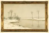 Willy Franz Wirth, Pejzaż zimowy z Nadrenii, ok. 1930, olej, płótno