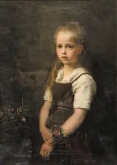 Albert Raudnitz, Mała kwiaciarka, 1873, olej, płótno
