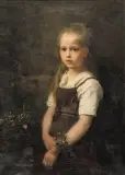 Albert Raudnitz, Mała kwiaciarka, 1873, olej, płótno